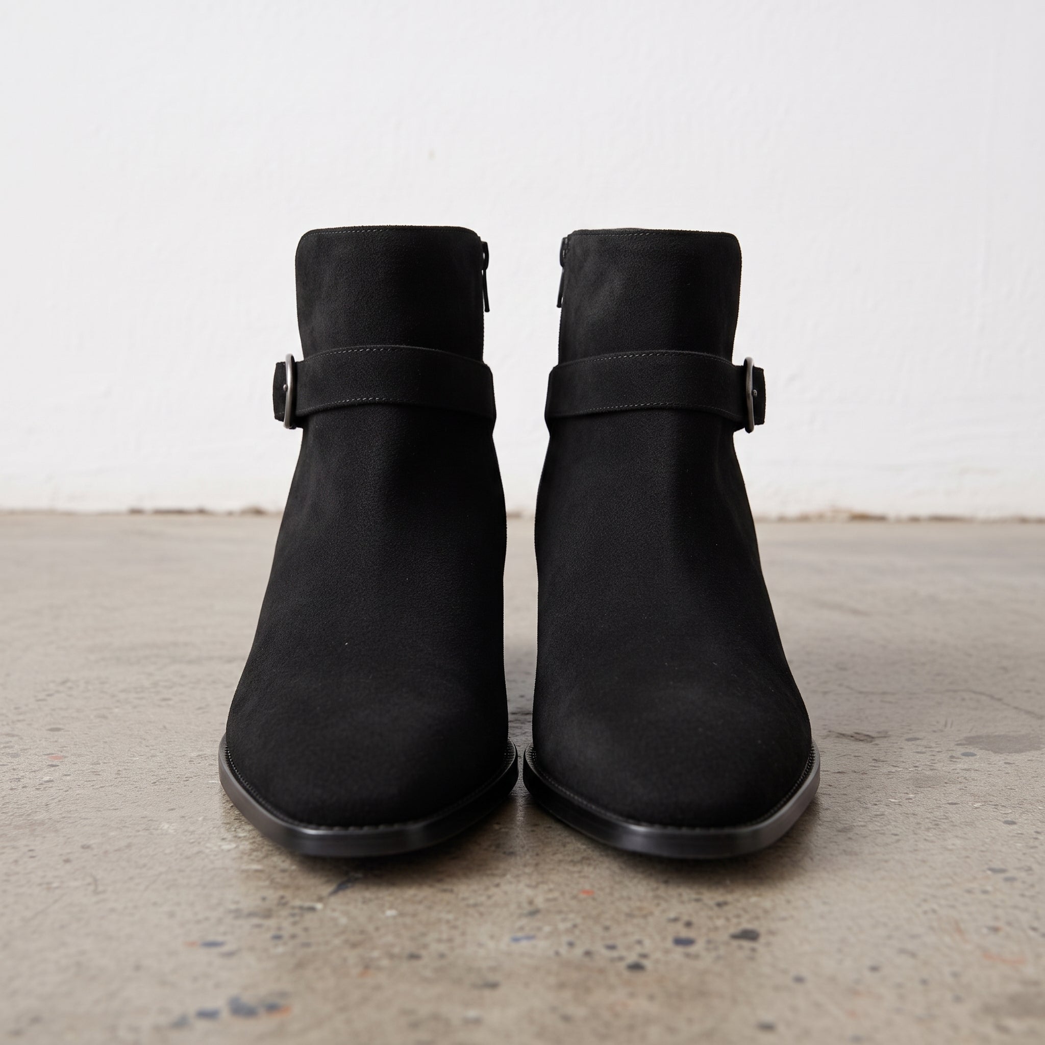 Men's Black Plain-Toe Suede Ankle Boots — Hollard — Hollard