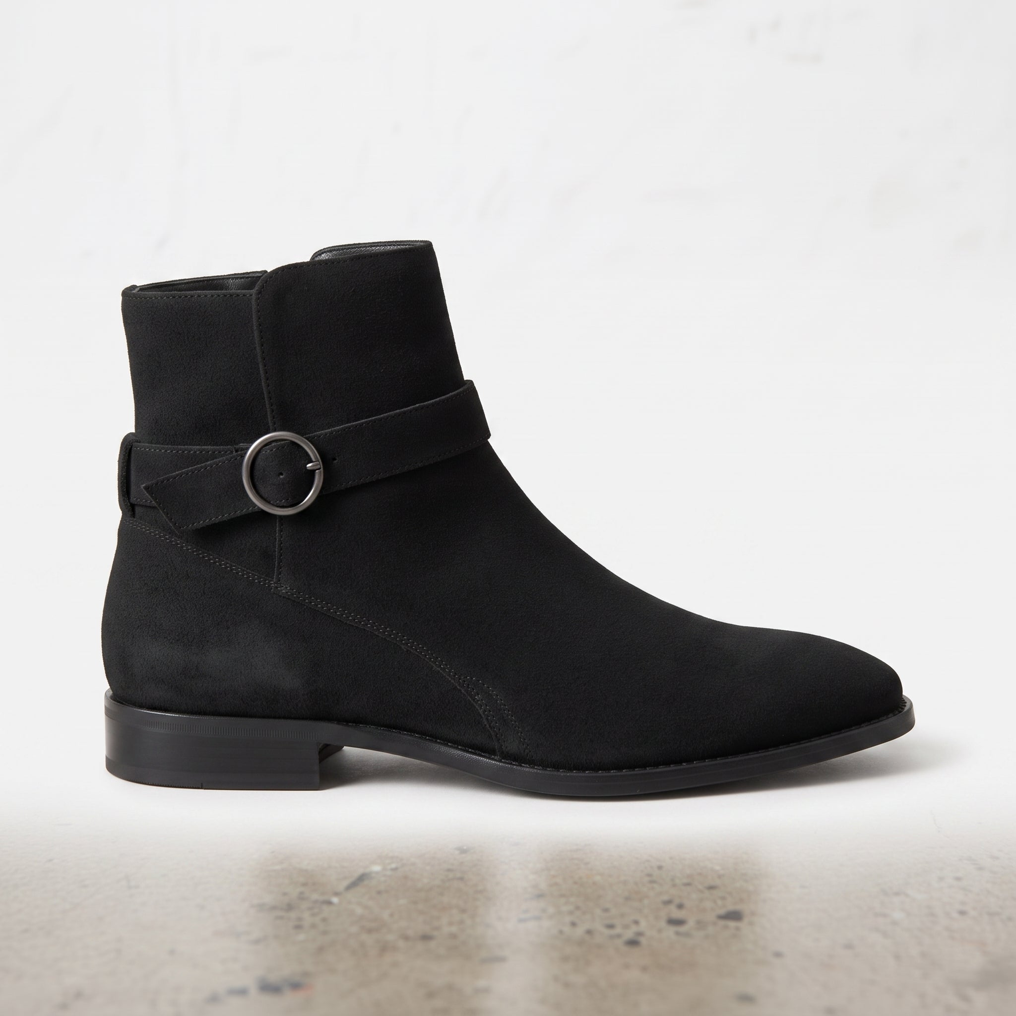 Men's Black Plain-Toe Suede Ankle Boots — Hollard — Hollard