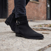 Men's Black Plain-Toe Suede Ankle Boots — Hollard — Hollard