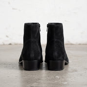 Men's Black Plain-Toe Suede Zipper Ankle Boots — Blakesby