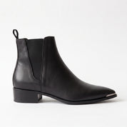 Men's Black Pointed-Toe Leather Chelsea Boots — Grayson