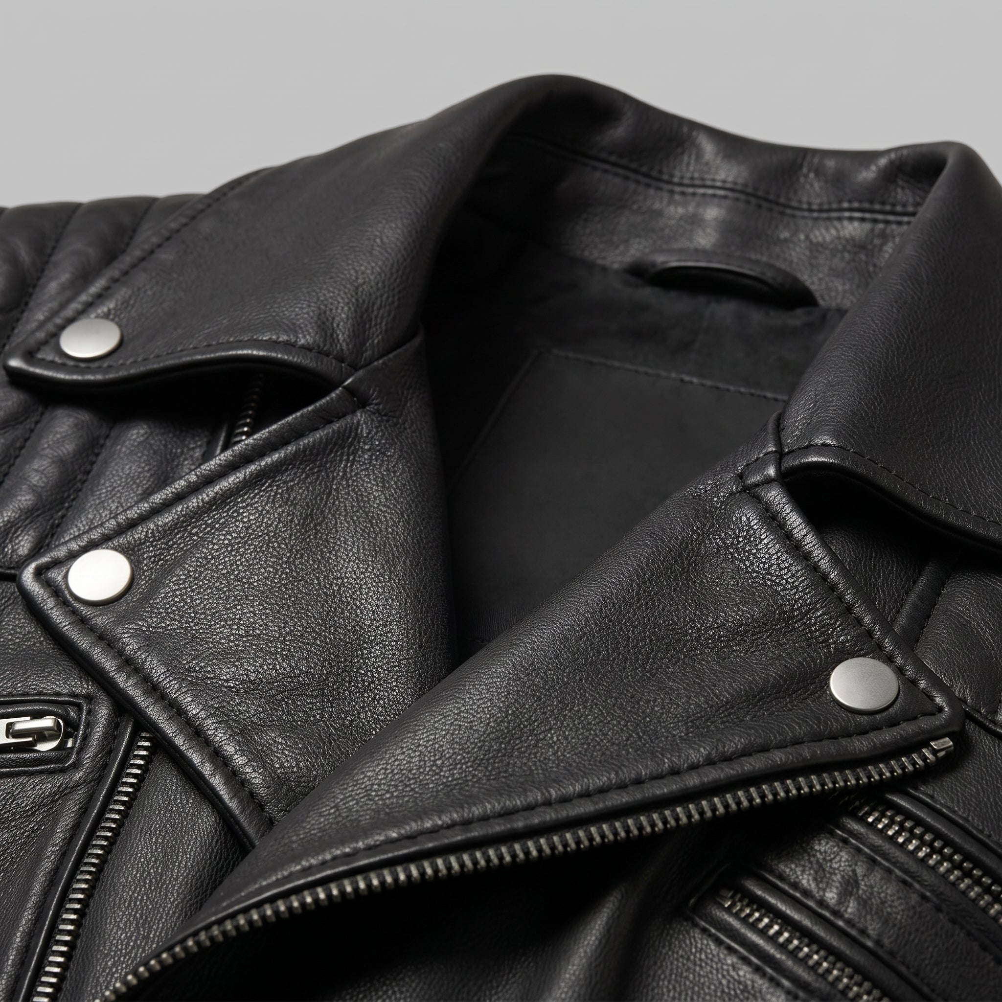 Men's Black Quilted Leather Biker Jacket — Abbett