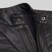 Men's Black Quilted Leather Cafe Racer Jacket — Arlesford