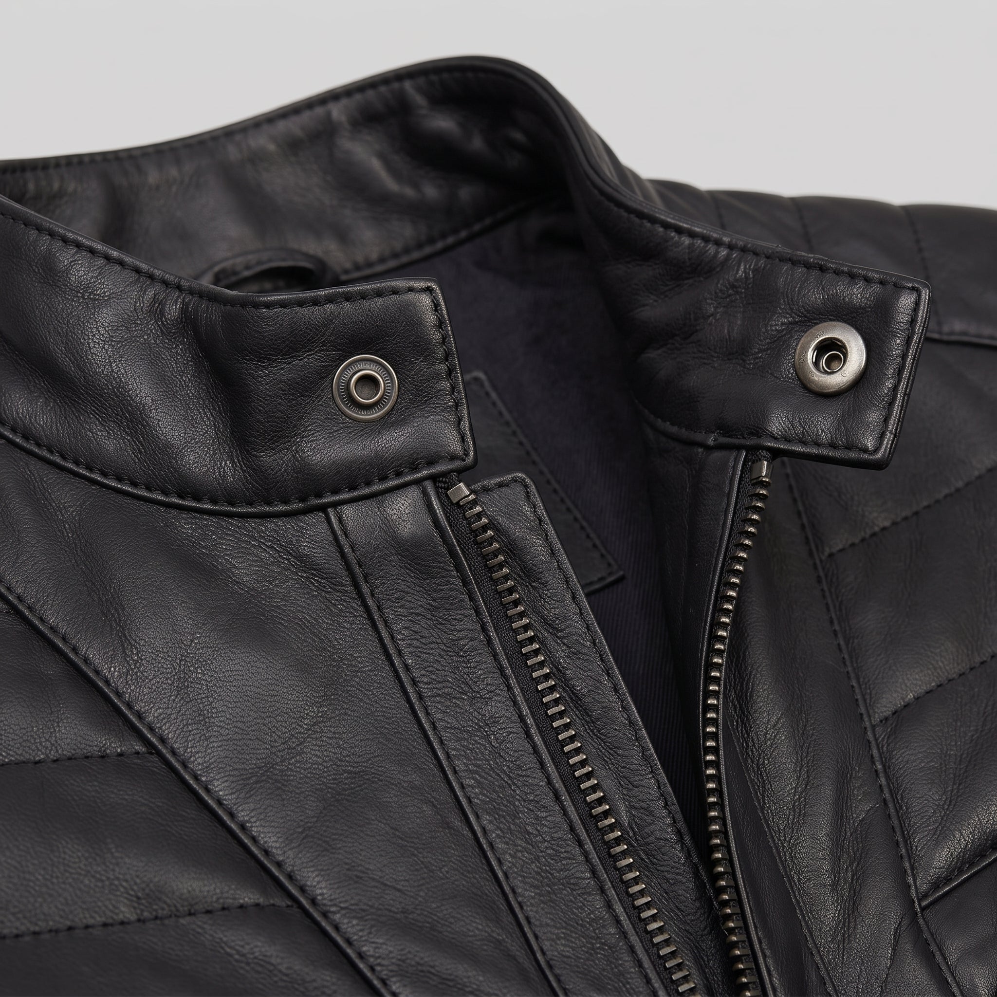 Men's Black Quilted Leather Cafe Racer Jacket — Arlesford