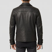 Men's Black Quilted Leather Perfecto Biker Jacket — Culross