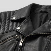 Men's Black Quilted Leather Perfecto Biker Jacket — Culross