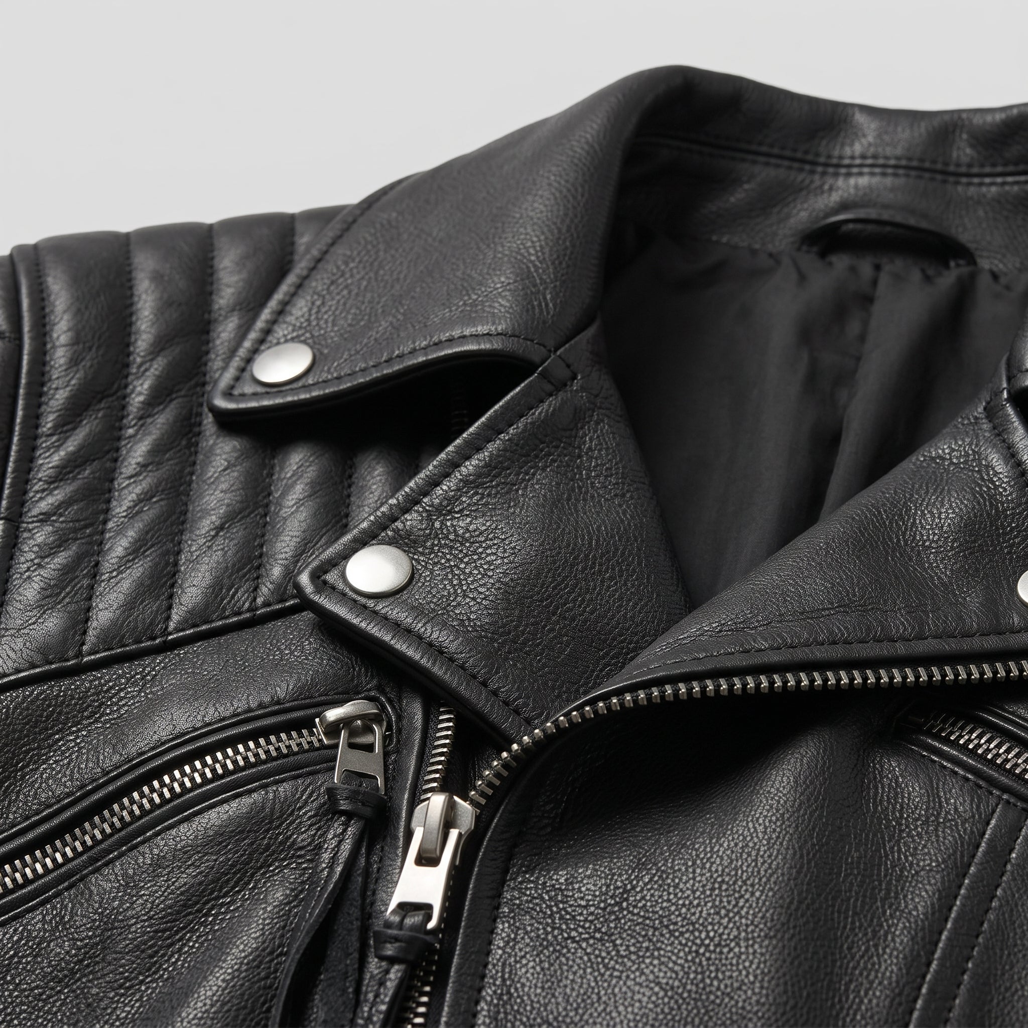 Men's Black Quilted Leather Perfecto Biker Jacket — Culross