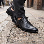 Men's Black Cap-Toe Leather Brogues — Aspall — Aspall