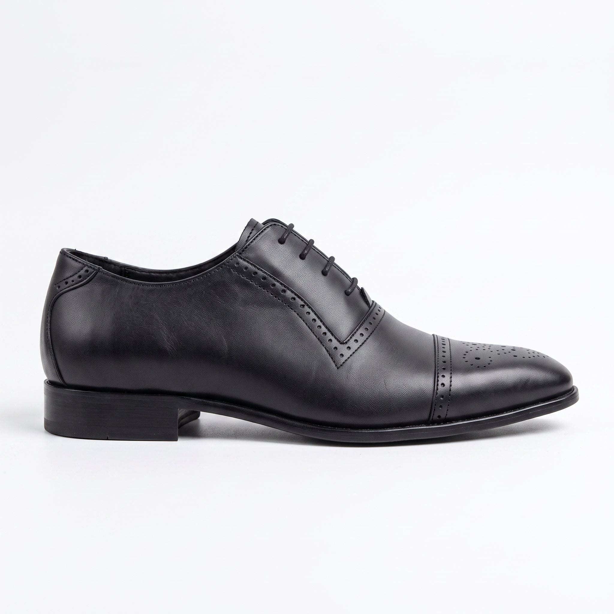Men's Black Cap-Toe Leather Brogues — Aspall — Aspall