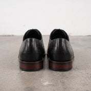 Men's Black Cap-Toe Crocodile-Embossed Leather Oxfords — Eshton — Eshton