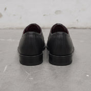 Men's Black Apron-Toe Leather Derby Shoes — Falkirk