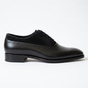 Men's Black Cap-Toe Suede and Leather Oxfords — Haig