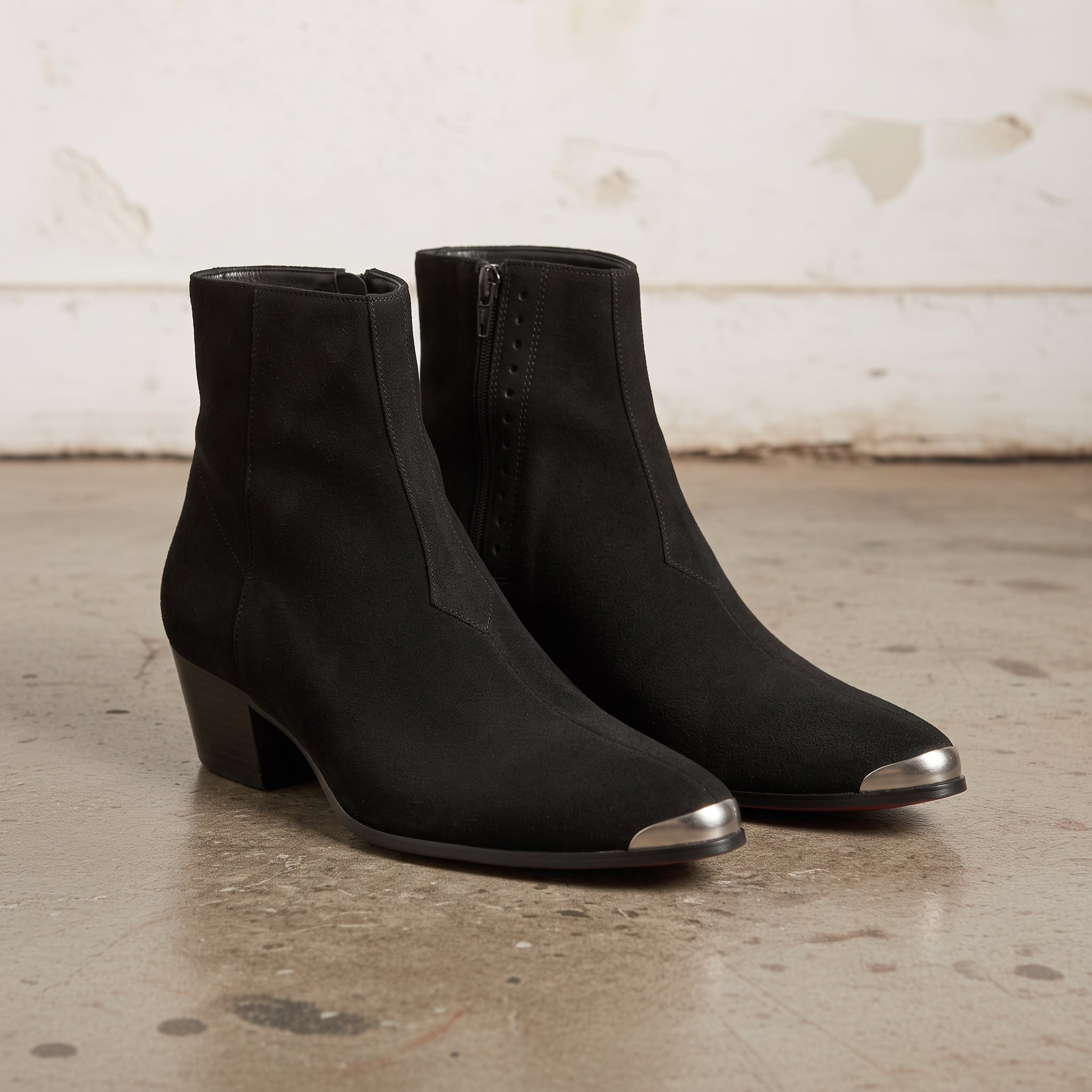 Men's Black Plain-Toe Suede Ankle Boots — Merrick — Merrick