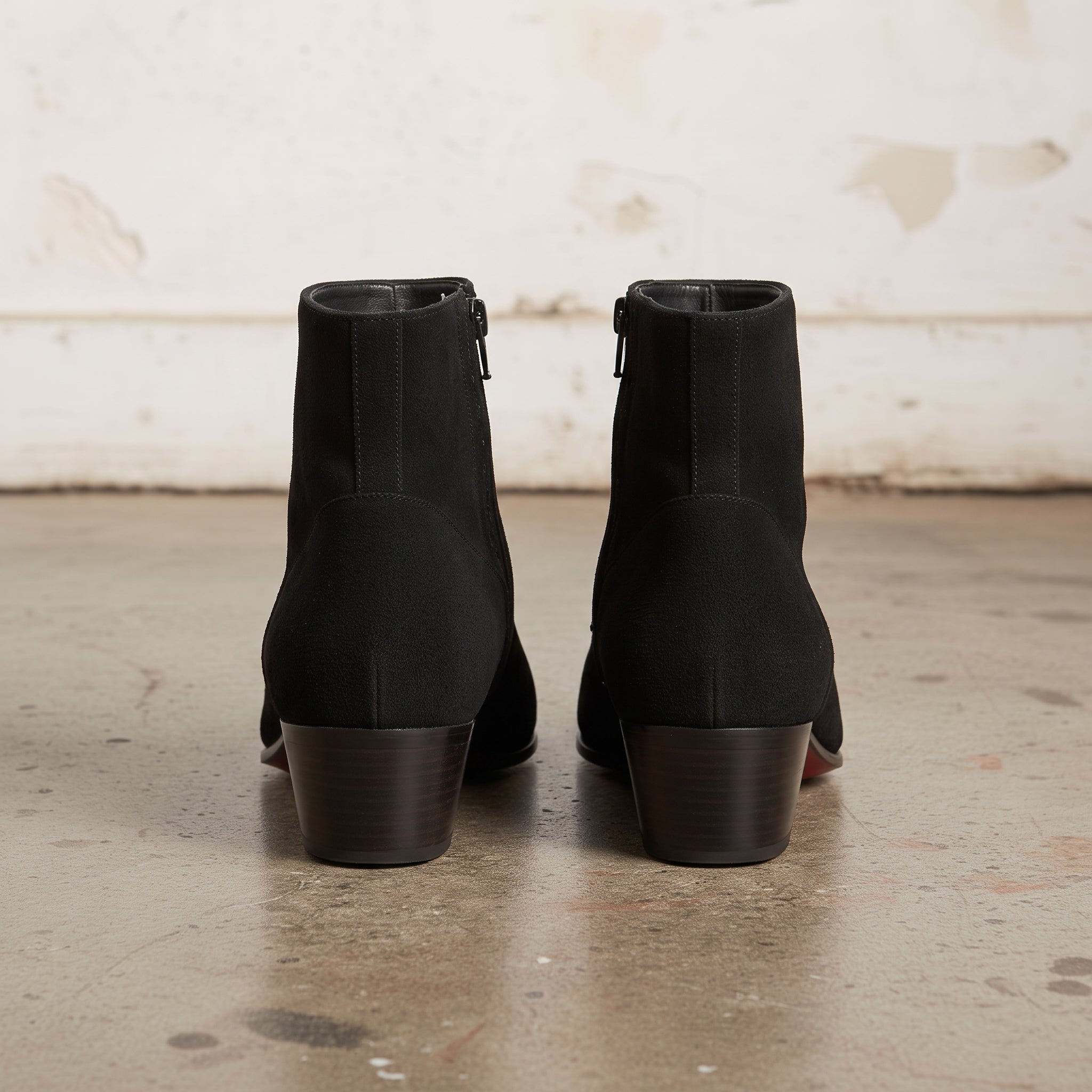 Men's Black Plain-Toe Suede Ankle Boots — Merrick — Merrick