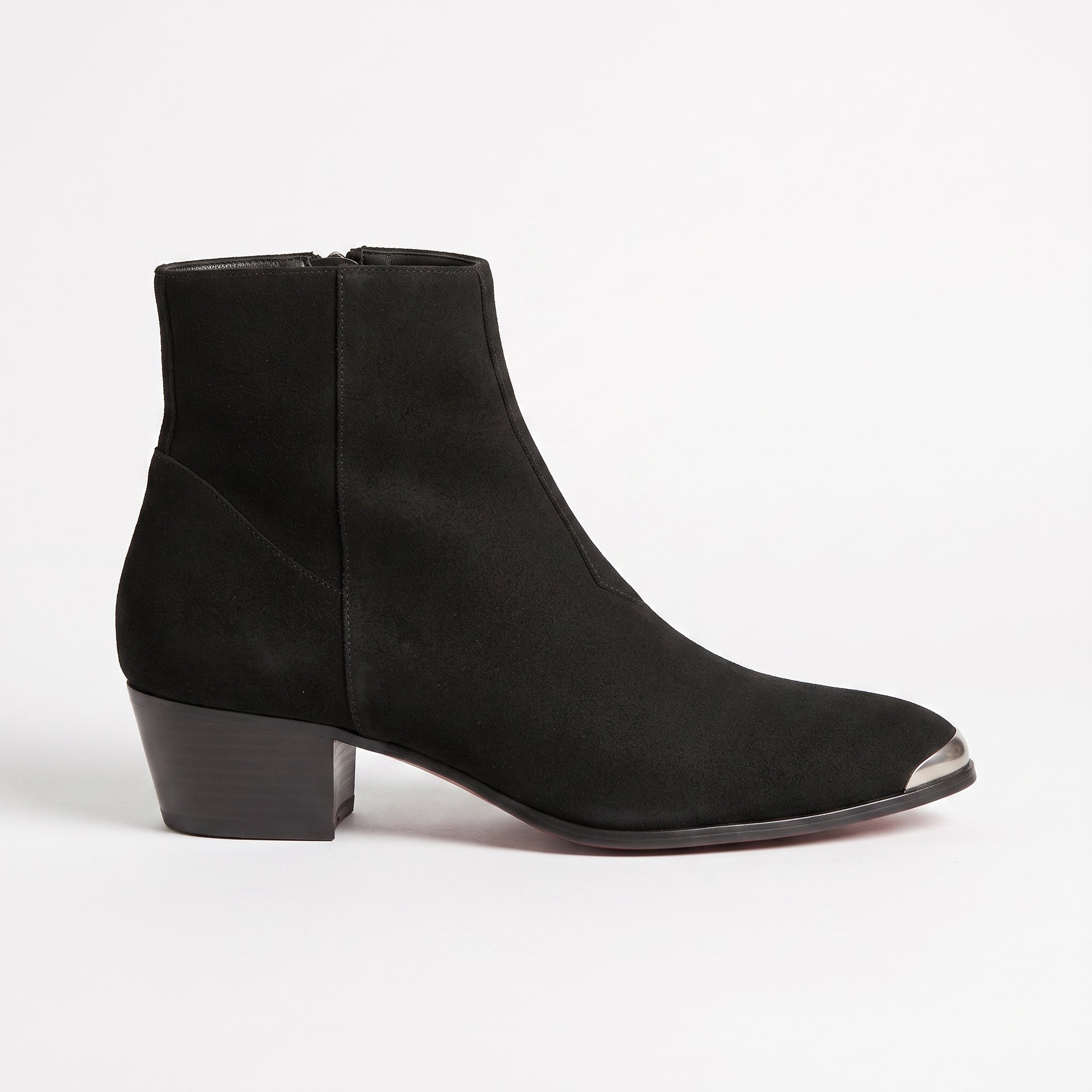 Men's Black Plain-Toe Suede Ankle Boots — Merrick — Merrick