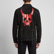 Men's Black Barbed Wire-Embroidered Leather Western Shirt — Aldfield