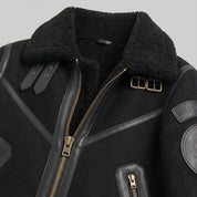 Men's Black Suede Bomber Jacket — Lupton