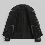 Men's Black Suede Bomber Jacket — Lupton