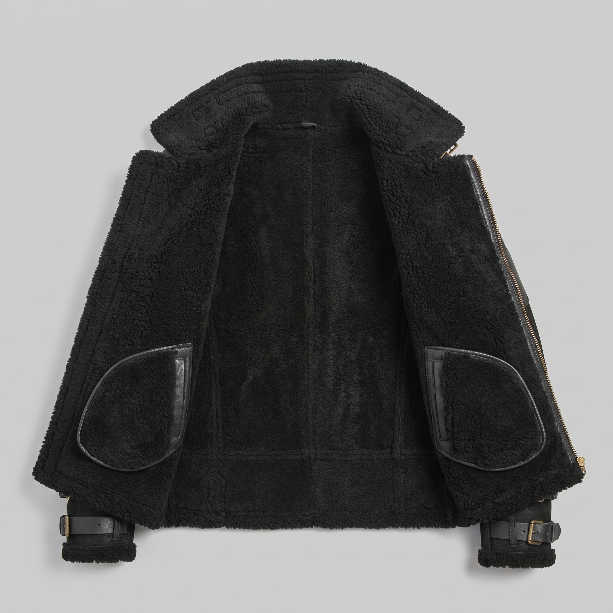 Men's Black Suede Bomber Jacket — Lupton
