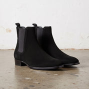 Men's Black Suede Chelsea Boots — Cardell