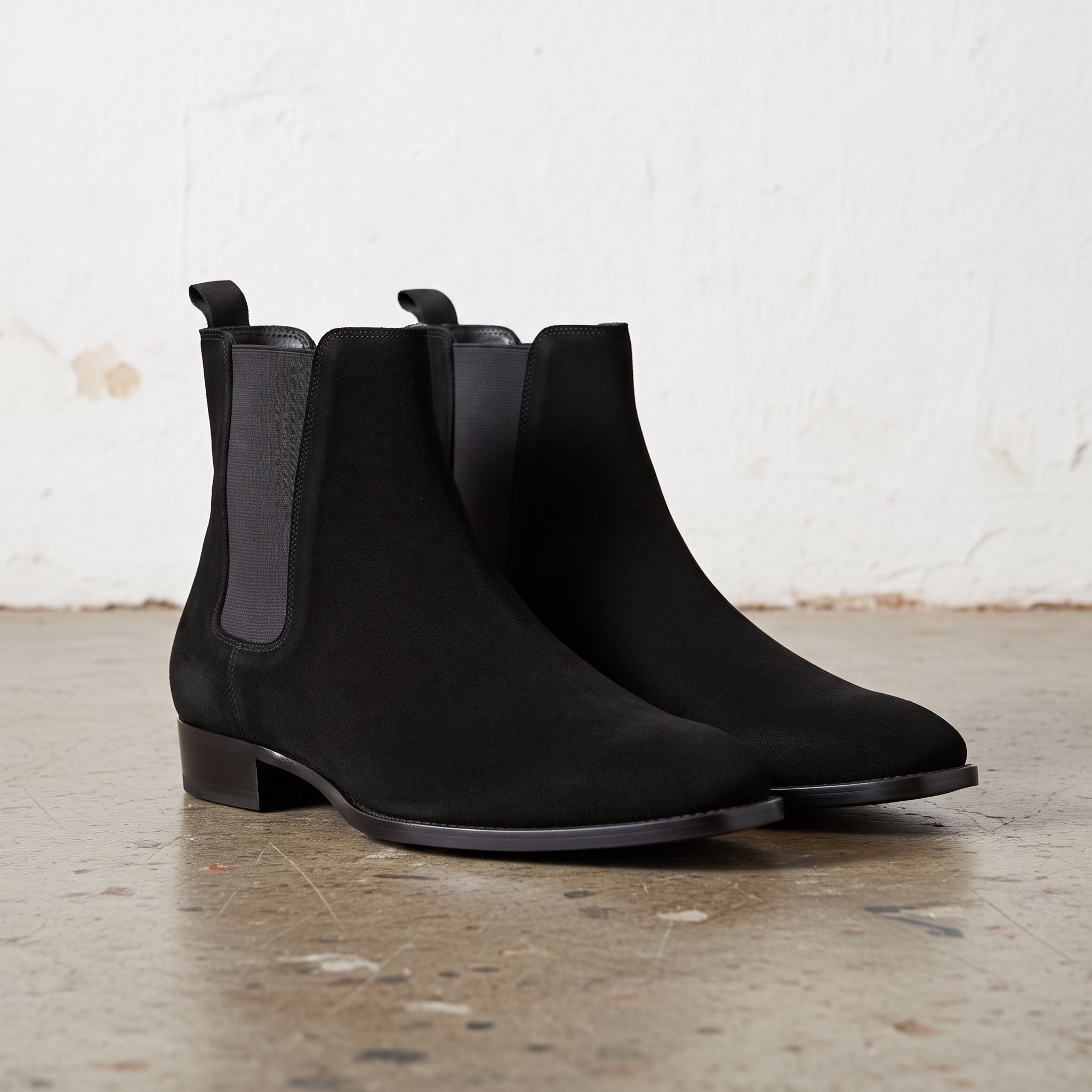 Men's Black Suede Chelsea Boots — Cardell