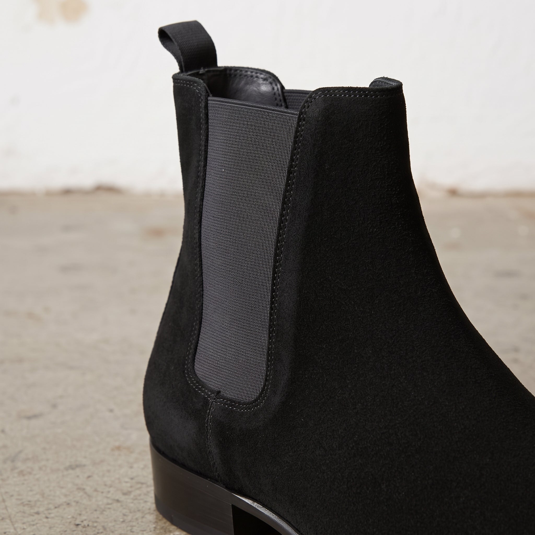 Men's Black Suede Chelsea Boots — Cardell
