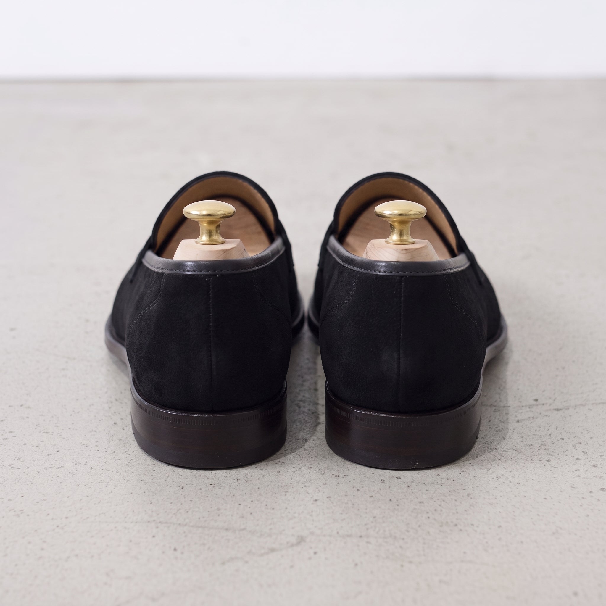 Men's Black Suede Penny Loafers — Burbank
