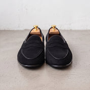 Men's Black Suede Penny Loafers — Sherlock
