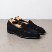 Men's Black Suede Penny Loafers — Sherlock