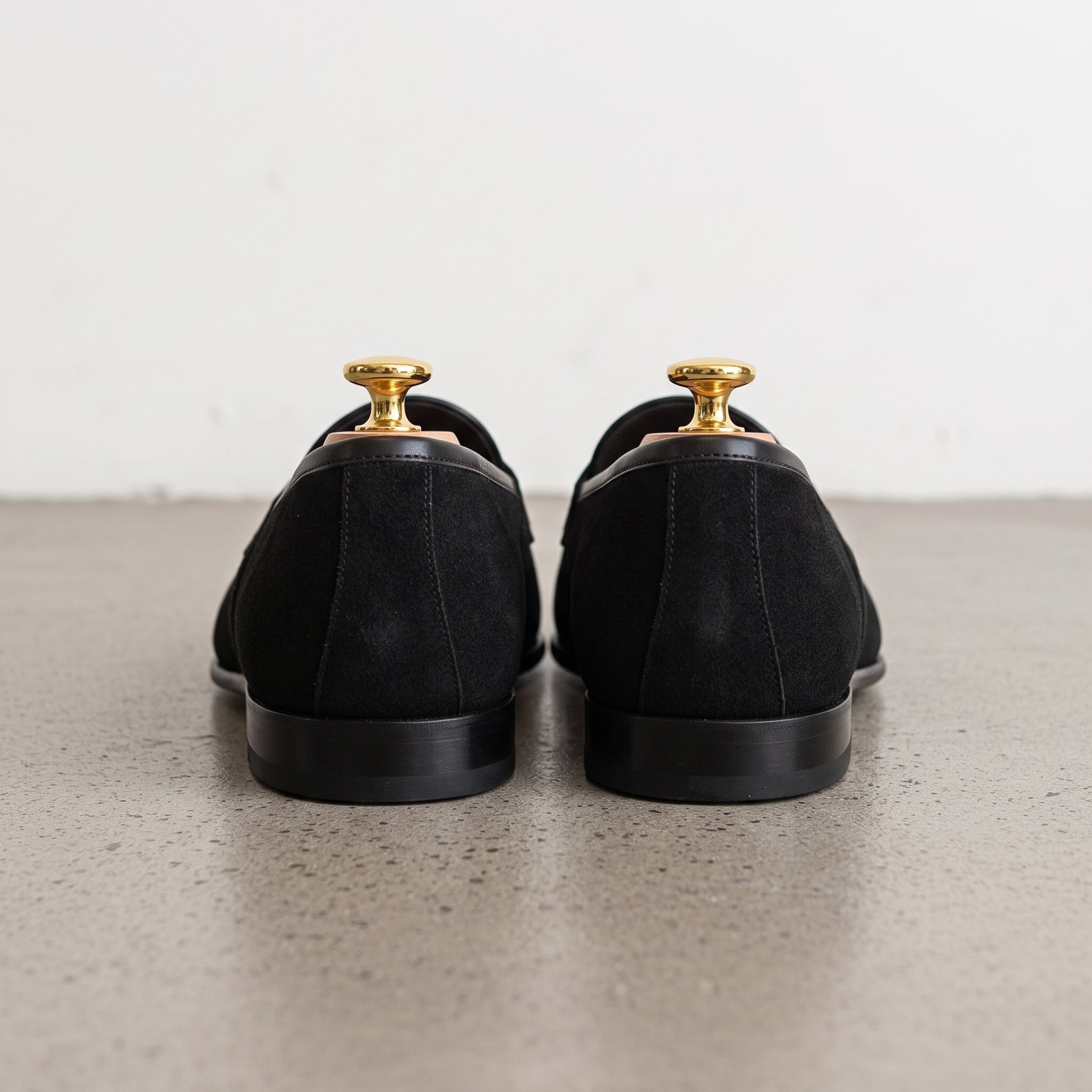 Men's Black Suede Penny Loafers — Sherlock