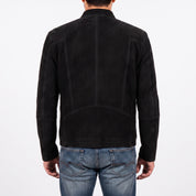 Men's Black Suede Slim Fit Jacket — Sedgley