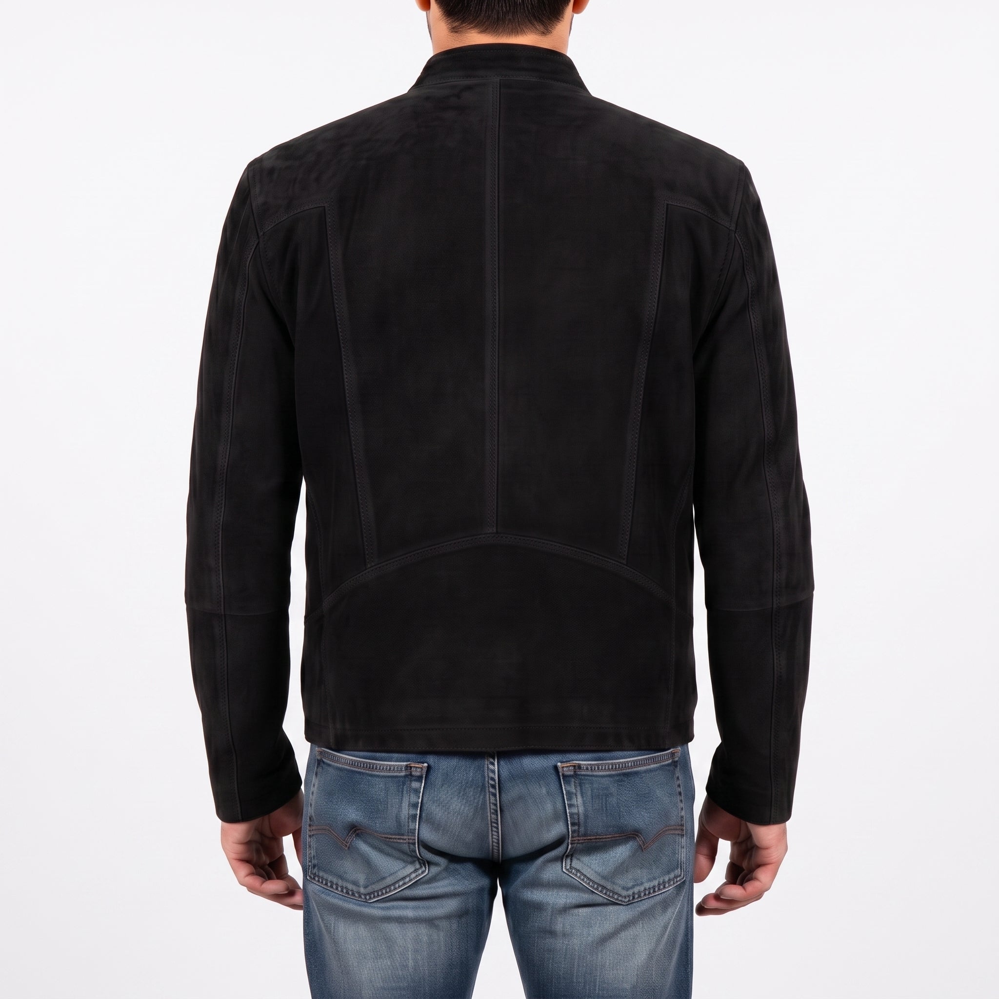 Men's Black Suede Slim Fit Jacket — Sedgley