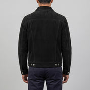 Men's Black Suede Trucker Jacket — Gladwell