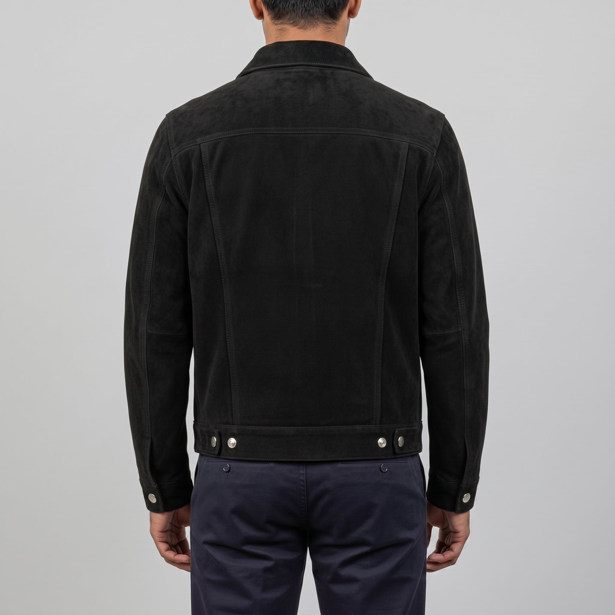 Men's Black Suede Trucker Jacket — Gladwell