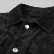 Men's Black Suede Trucker Jacket — Gladwell
