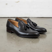 Men's Rich Black Tassel Loafer Handcrafted Calf Leather Dress Shoes — Humberstone