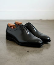 Mens Black tuxedo shoes, Men leather Oxford shoes, shoes for men - angle-view-showing-depth