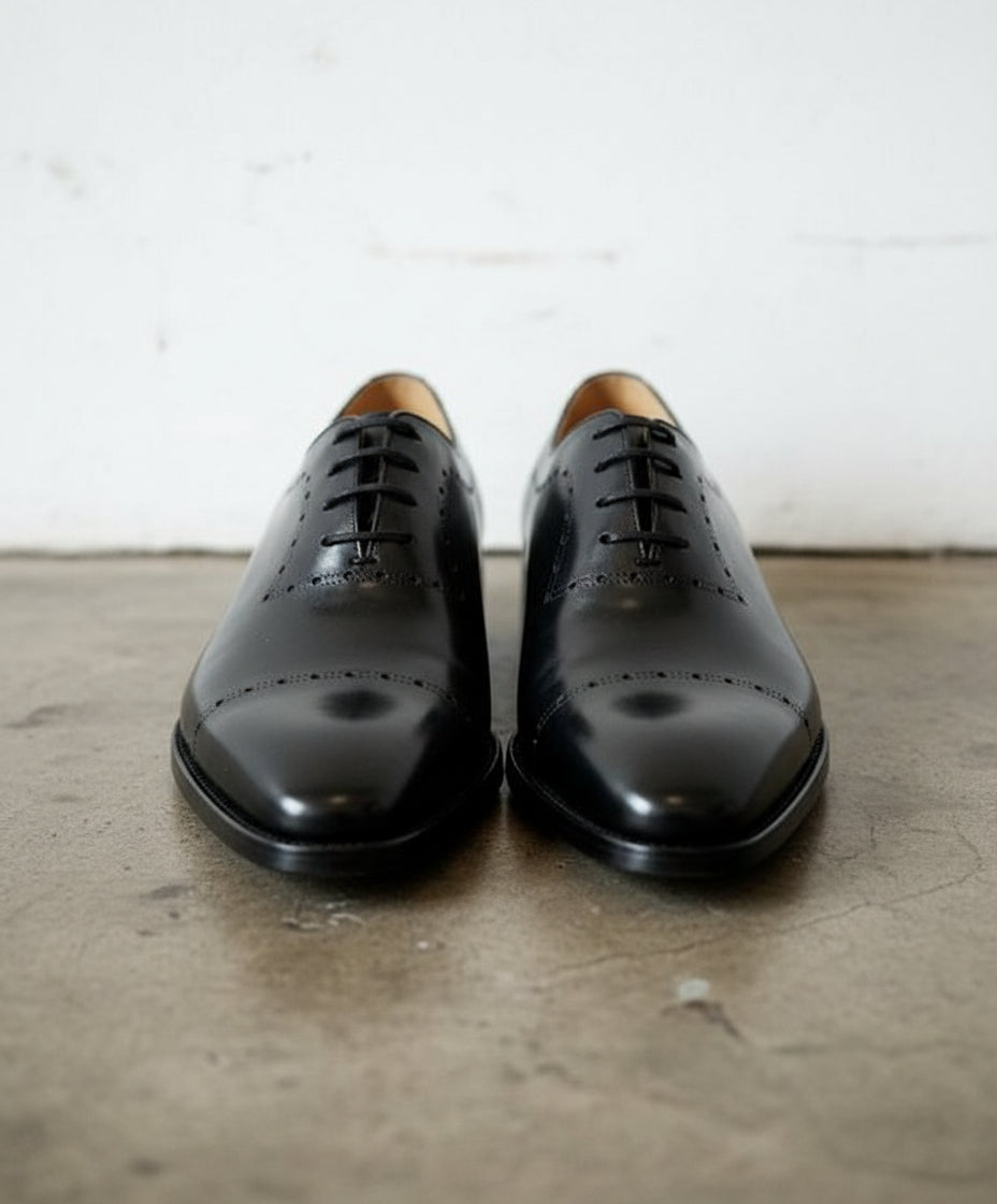 Mens Black tuxedo shoes, Men leather Oxford shoes, shoes for men - front-view