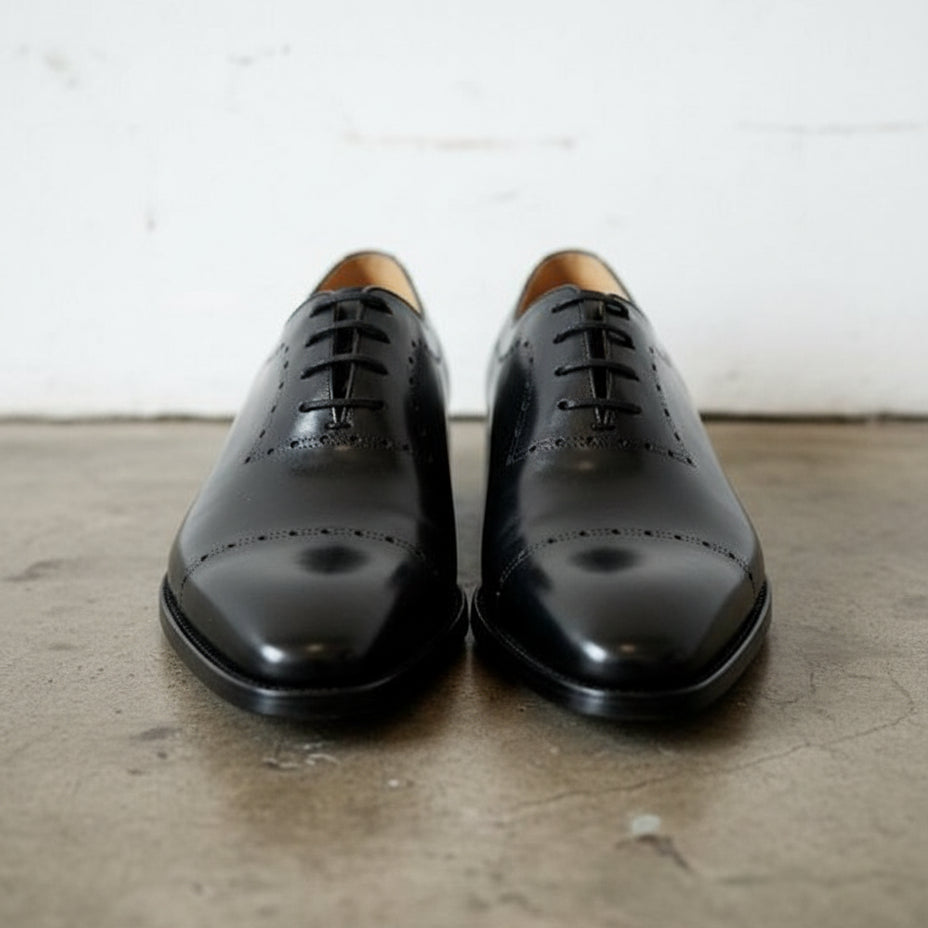 Mens Black tuxedo shoes, Men leather Oxford shoes, shoes for men - front-view