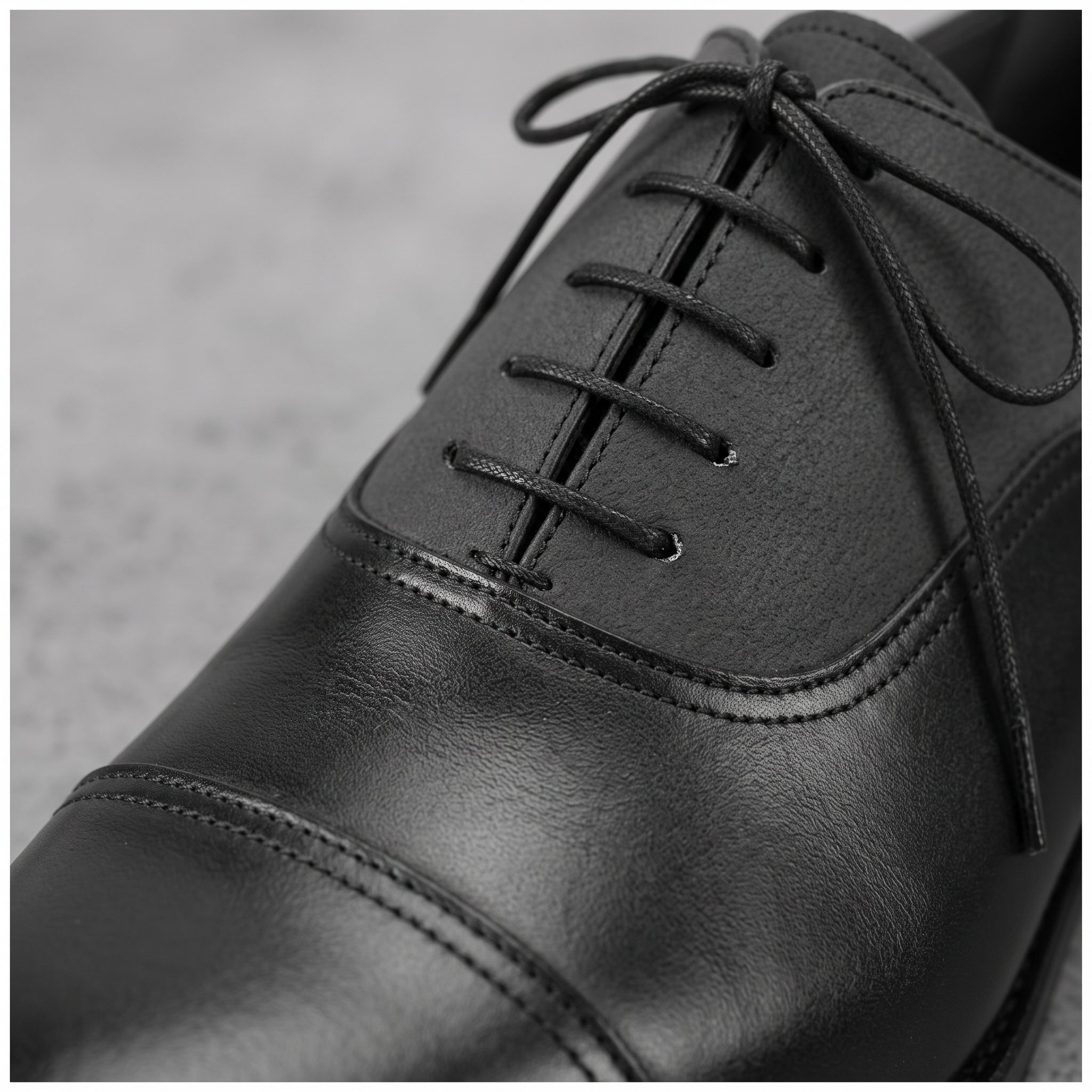 Men's Black Two-Tone Cap-Toe Leather Oxfords — Hastings — Hastings