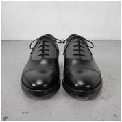 Men's Black Two-Tone Cap-Toe Leather Oxfords — Hastings — Hastings