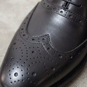 Men's Black Wingtip Leather Brogues — Cranmore
