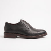 Men's Black Wingtip Leather Brogues — Keating
