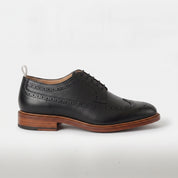 Men's Black Wingtip Leather Derby Brogues — Arkendale