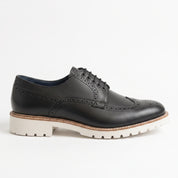 Men's Black Wingtip Leather Derby Brogues — Bingham