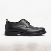 Men's Black Wingtip Leather Derbys — Ashcott