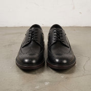 Men's Black Wingtip Leather Derbys — Farsley
