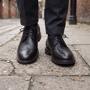 Men's Black Wingtip Leather Derbys — Windsor