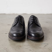 Men's Black Wingtip Leather Derbys — Windsor