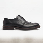 Men's Black Wingtip Leather Derbys — Windsor